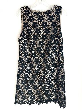 Alice + Olivia Black Lace Overlay Dress with Beige Lining Size 10
